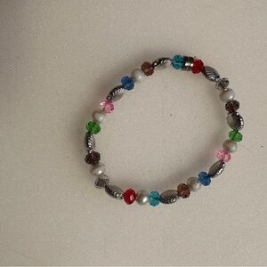 Multicolor Beaded Bracelet with Silver Accents